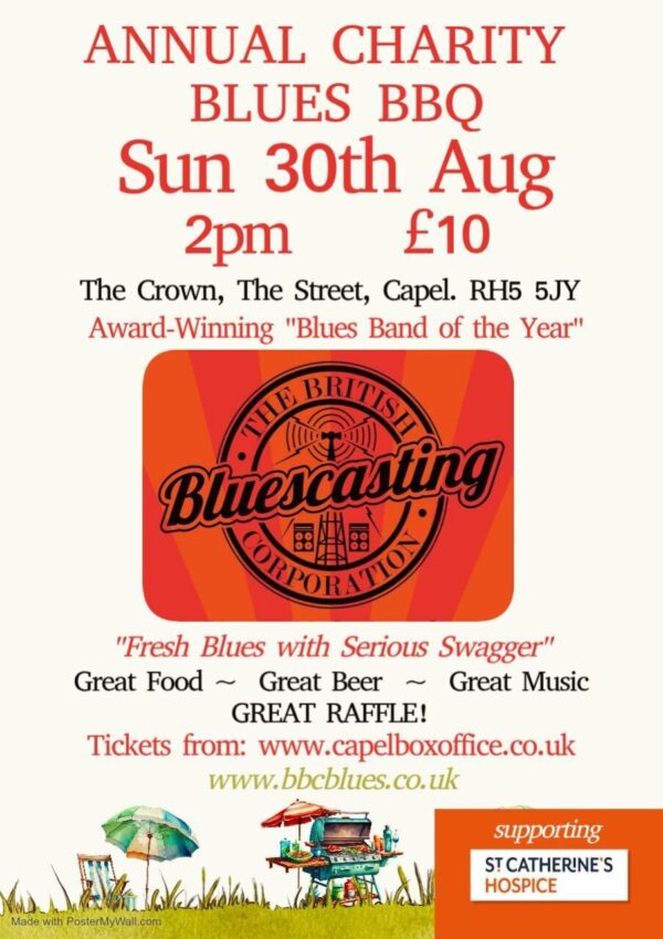 BBC - Blues BBQ - Aug 2026 - The Crown Annual Charity Blues BBQ with 'The British Bluescasting Corporation'